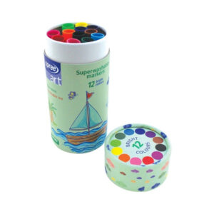 Marker superwashable, 12 culori, varf conic 7 mm SpreeArt