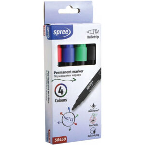 Marker permanent, 4.5 mm, set 4 piese Spree