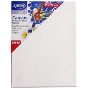 Panza pe sasiu 18x24 cm, 100% bumbac, grunduit 300 g/m2 SpreeArt
