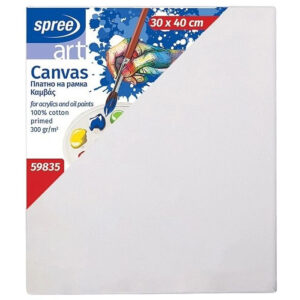 Panza pe sasiu 30x40 cm, 100% bumbac, grunduit 300 g/m2 SpreeArt