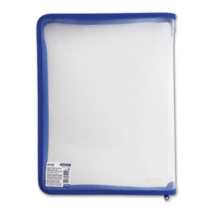 Mapa cu fermoar albastru, A4+, 25x33x3 cm, transparent PP Spree