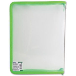 Mapa cu fermoar verde, A4+, 25x33x3 cm, transparent PP Spree