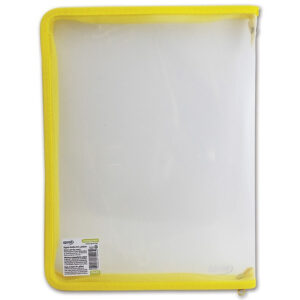 Mapa cu fermoar galben, A4+, 25x33x3 cm, transparent PP Spree