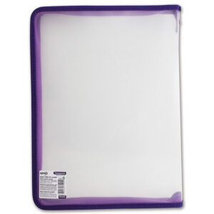 Mapa cu fermoar mov, A4+, 25x33x3 cm, transparent PP Spree