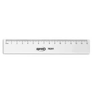Rigla din plastic 15 cm, transparenta Spree