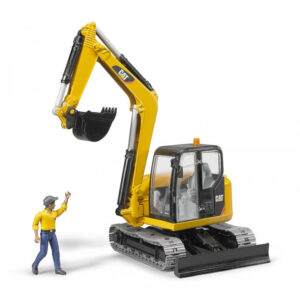 Mini excavator Cat + fugurina muncitor Bruder