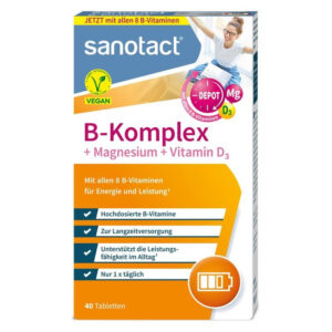 Vitamina B Complex+Mg+Vit.D3 Vegan in oboseala comp. N40 Sanotact