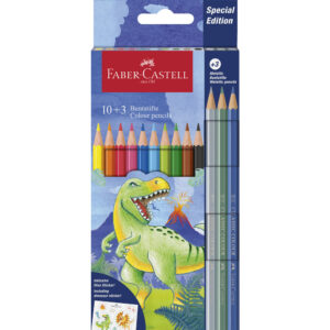 Set creioane colorate Dino 10+3 mettalic Faber Castell