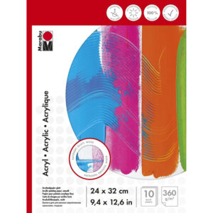 Mapa pentru lucrari in acril 350 gr/m2 24x32cm, 10 foi Marabu
