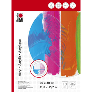 Mapa pentru lucrari in acril 350 gr/m2 30x40cm, 10 foi Marabu