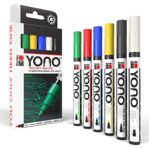 Set markere acrilice YONO 0,5-1,5mm, 6 cul. Marabu