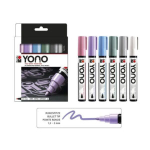 Set markere acrilice YONO Pastel 1,5-3mm, 6 cul. Marabu