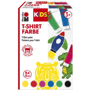 Set vopsea pt textile Kids T-shirt 36 ml, 6 cul. Marabu