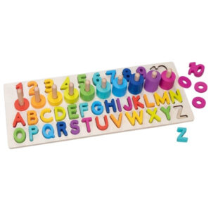 Puzzle din lemn alfabet + cifre GOKI