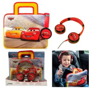 Set geanta pentru tableta si casti cu fir Cars Disney Pebble Gear
