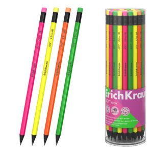 Creion din plastic cu radiera JOY Neon, round HB ErichKrause