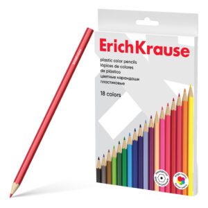 Creioane colorate din plastic hexagonal 18 cul. ErichKrause