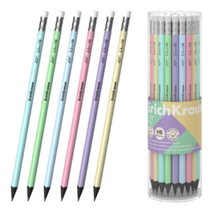 Creion din plastic cu radiera Pastel, round, HB ErichKrause