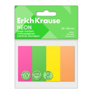 Index-uri Neon, 20x50 mm, 200 file, 4 cul. ErichKrause