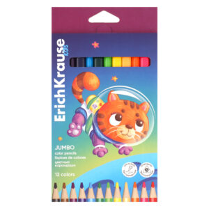Creioane colorate Kids Jumbo Space Animals, 12 cul. ErichKrause