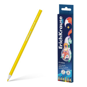 Creioane colorate triangular Kids Space Animals 6 cul. ErichKrause