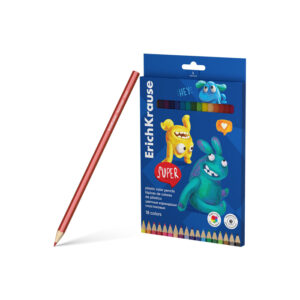 Creioane colorate hexagonal din plastic Jolly Friends, 18 culori ErichKrause