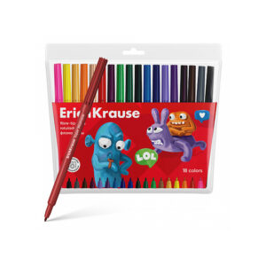 Set carioci Jolly Friends Super Washable 18 cul. ErichKrause