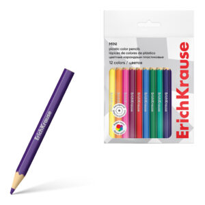 Creioane colorate plastic mini 12 cul. ErichKrause