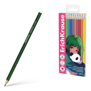 Creioane colorate triangular plastic Panda Hugs 12 cul. ErichKrause