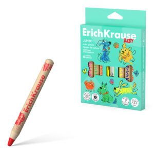 Creioane colorate Baby Jumbo, 8mm, 6 cul. ErichKrause