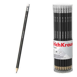 Creion cu radiera Jet Black, hexagonal HB ErichKrause