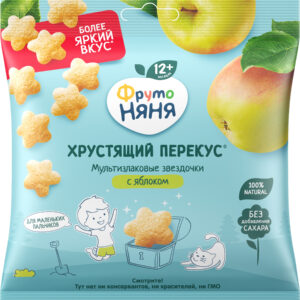 Pufuri multicereale Stars cu fructe si mere Cereale crocante 12+ 20 g FN