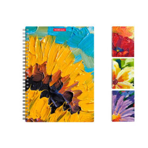 Carnet cu spirala Flowers, A5, 80 foi in asort ErichKrause