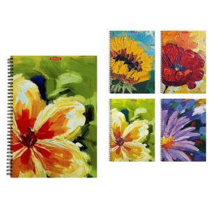 Carnet cu spirala Flowers, A4, 80 foi in asort ErichKrause