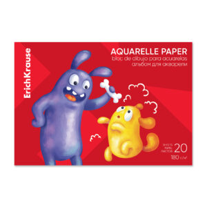Album pentru desen Aquarelle Jolly Friends, А4, 20 foi ErichKrause