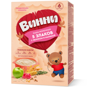 Vinni terci lactat 5 cereale mer-zmeura 200g