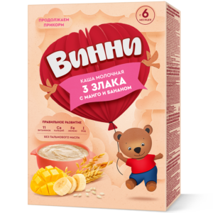 Vinni terci lactat 3 cereale mango banan 200g