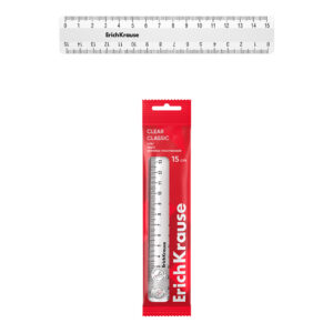 Rigla din plastic Classic 15 cm alba ErichKrause