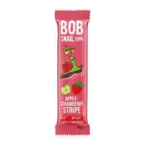 Dulciuri naturale de mere si capsune stripes BOB SNAIL 14g