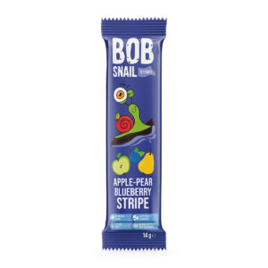 Dulciuri naturale de mere, pere si afine stripes BOB SNAIL 14g