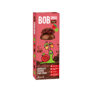 Dulciuri naturale mere-capsuna in ciocolata belgiana cu lapte 30g BOB SNAIL