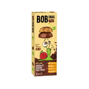 Dulciuri naturale mere-pere in ciocolata belgiana cu lapte 30g BOB SNAIL