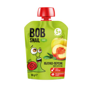 Piure de mere,piersici 5+ 90g Bob Snail