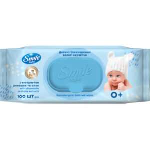 Servetele Umede cu clapeta,extract Musetel si Aloe 100buc Smile Baby