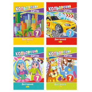 Set de carton colorat A4 bilateral 7 foi Standard APELSIN