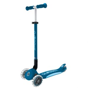 Trotineta Pliabil PRIMO FOLDABLE LIGHTS PLUS V2 Petrole Blue/Sky Blue GLOBBER
