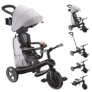 Tricicleta 4 in 1 Globber - Explorer Trike Deluxe Play Black Grey GLOBBER