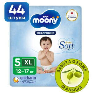 Scutece Extra Soft marimea XL12-17 kg 44 buc Moony