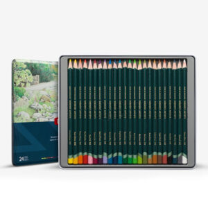 Set creioane colorate Artist 24 culori, in cutie metalica Derwent