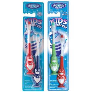 Periuta de dinti ACTIVE Pinguin kid 1+1
